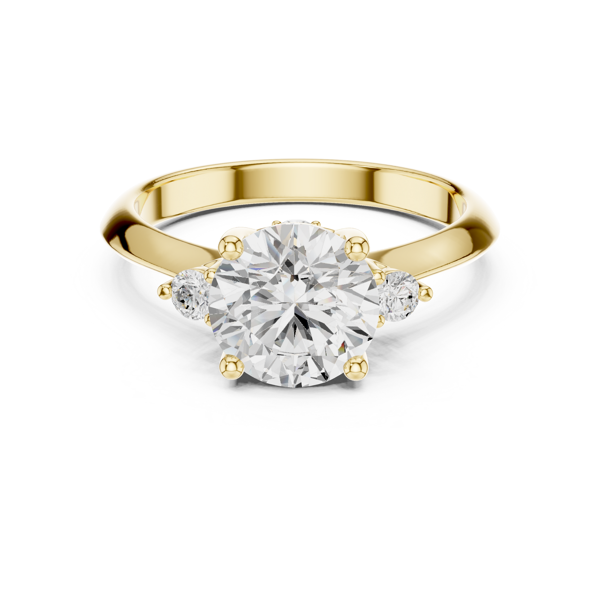 Round Side Stone Lab Grown Diamond Ring