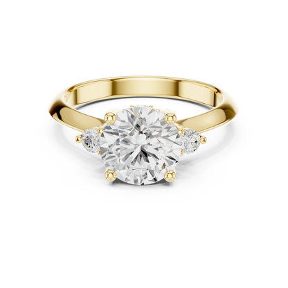 Round Side Stone Lab Grown Diamond Ring