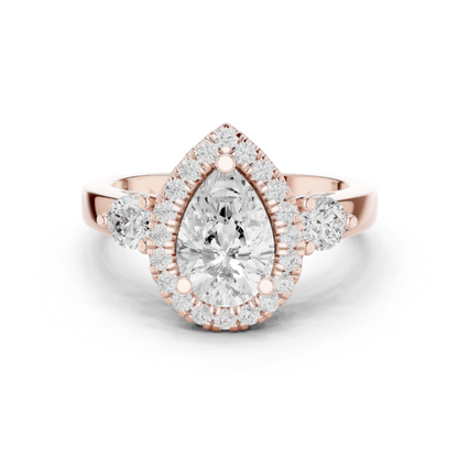 Mixed Shape Lab Grown Diamond Halo Ring