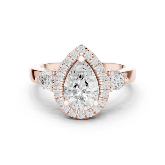 Mixed Shape Lab Grown Diamond Halo Ring