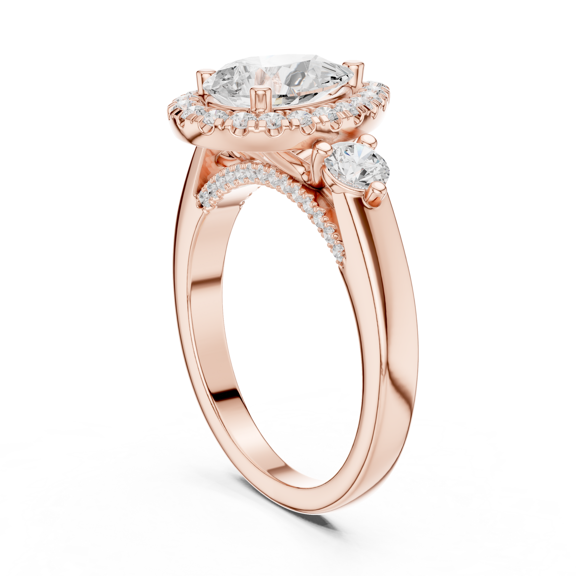 Mixed Shape Lab Grown Diamond Halo Ring