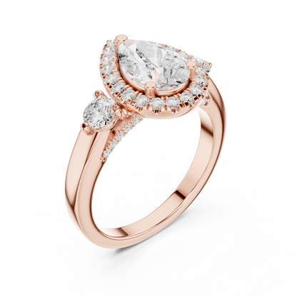 Mixed Shape Lab Grown Diamond Halo Ring