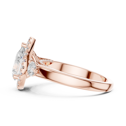 Mixed Shape Lab Grown Diamond Halo Ring
