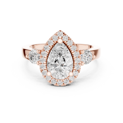Mixed Shape Lab Grown Diamond Halo Ring
