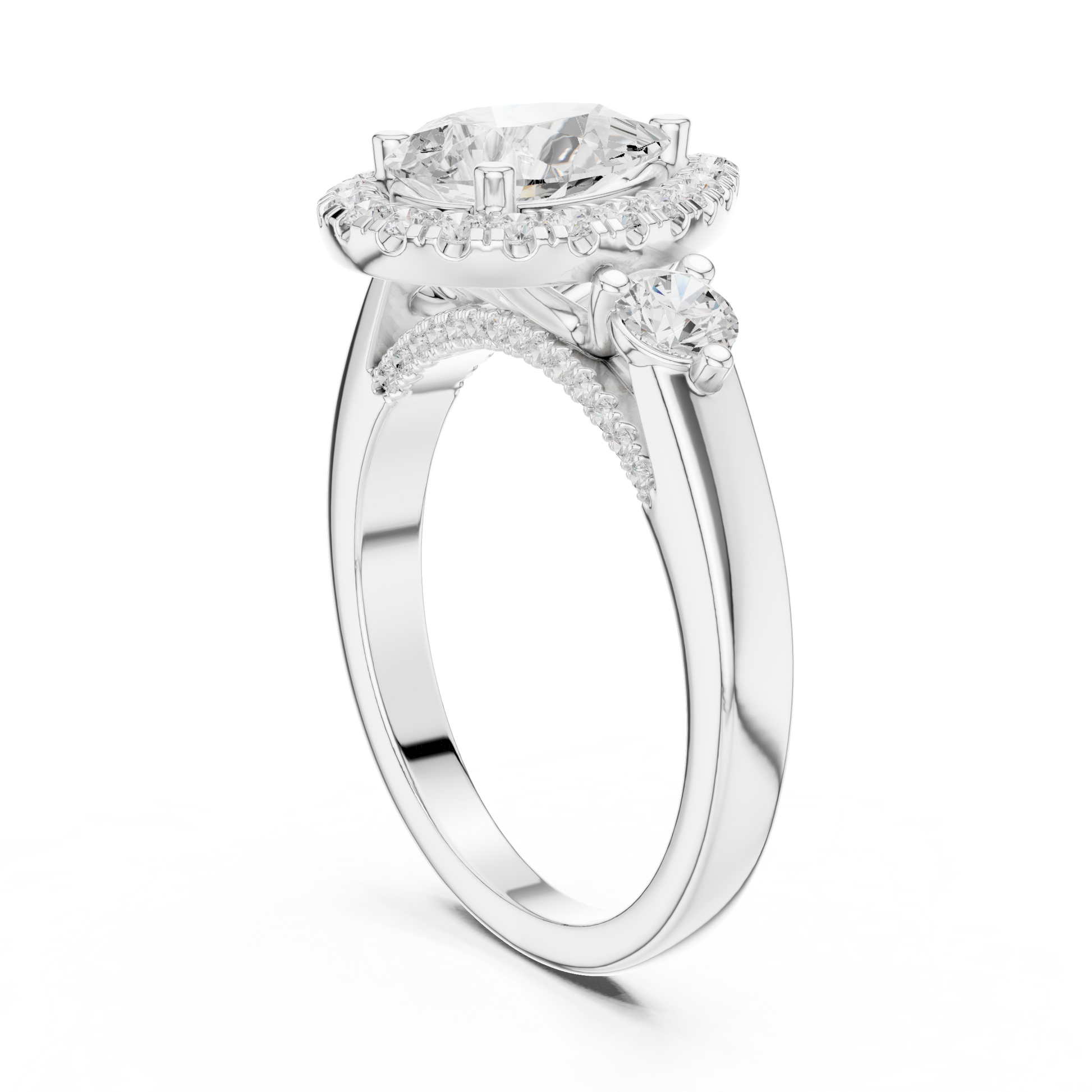 Mixed Shape Lab Grown Diamond Halo Ring