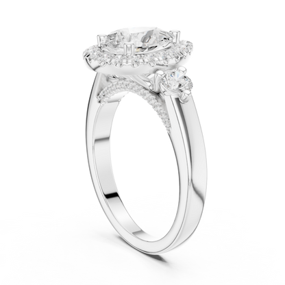Mixed Shape Lab Grown Diamond Halo Ring