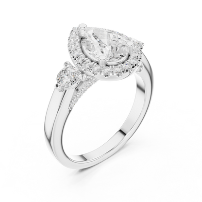 Mixed Shape Lab Grown Diamond Halo Ring