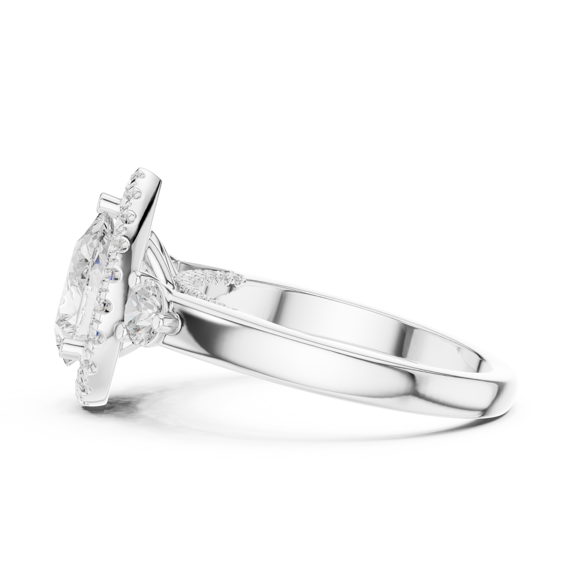 Mixed Shape Lab Grown Diamond Halo Ring