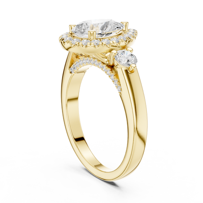 Mixed Shape Lab Grown Diamond Halo Ring