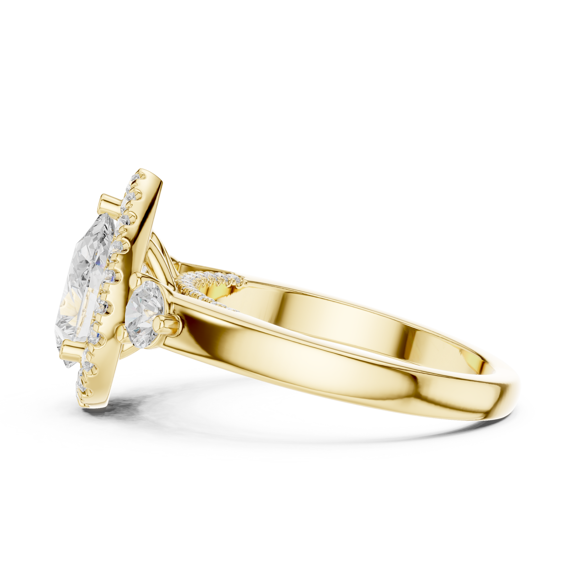 Mixed Shape Lab Grown Diamond Halo Ring