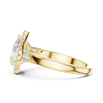 Mixed Shape Lab Grown Diamond Halo Ring