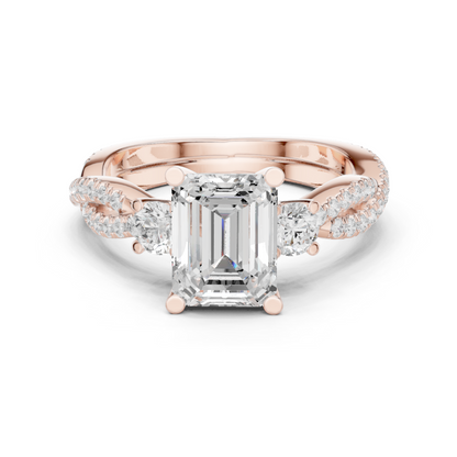 Mixed Shape Lab Grown Diamond Side Stone Ring