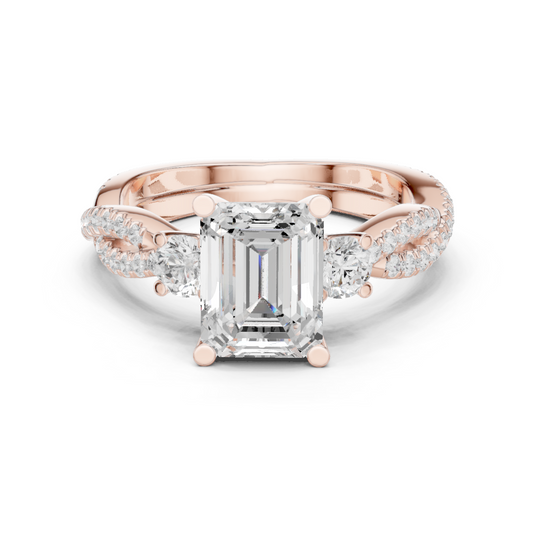 Mixed Shape Lab Grown Diamond Side Stone Ring