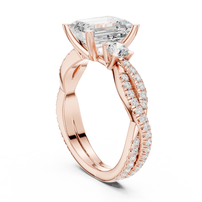 Mixed Shape Lab Grown Diamond Side Stone Ring