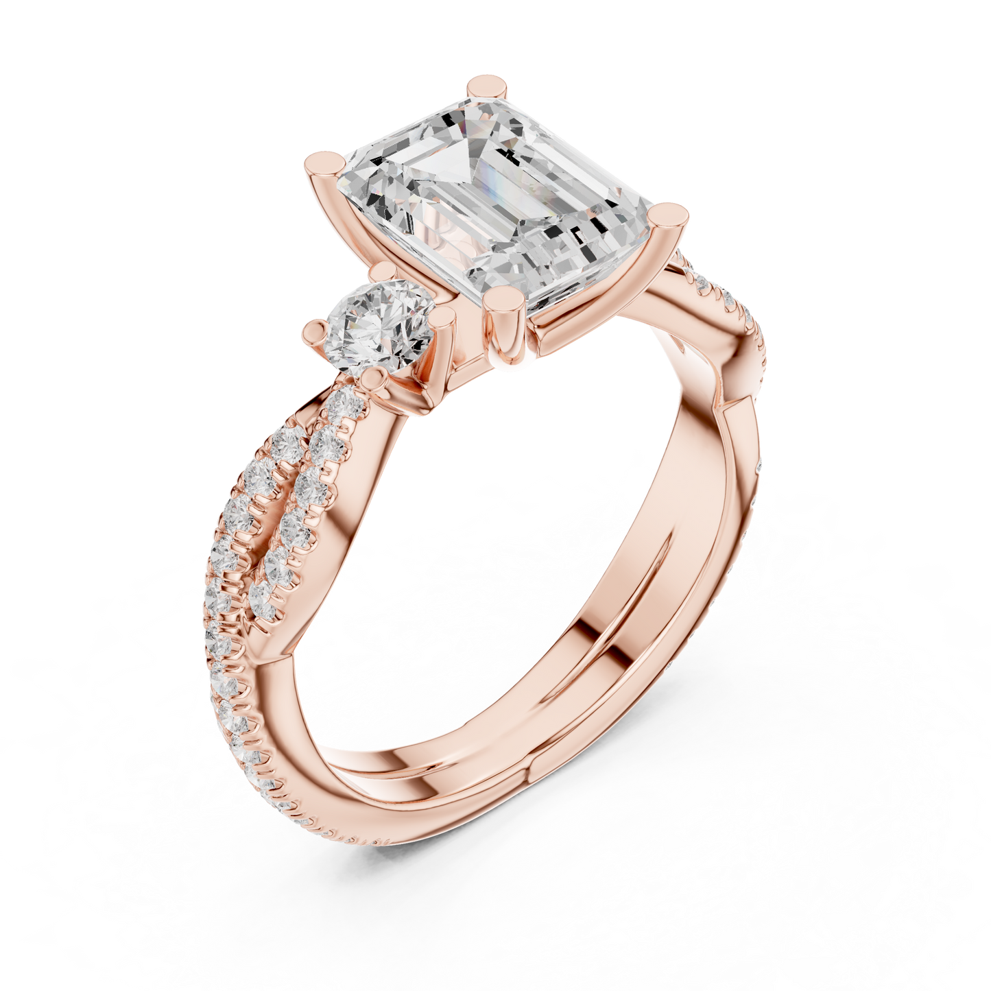 Mixed Shape Lab Grown Diamond Side Stone Ring