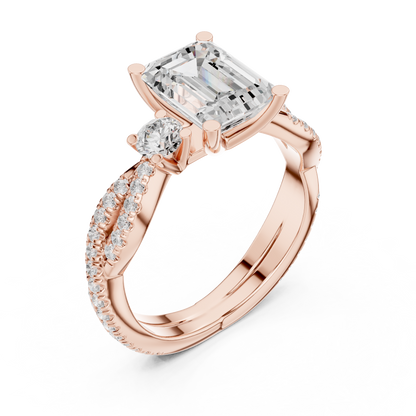 Mixed Shape Lab Grown Diamond Side Stone Ring