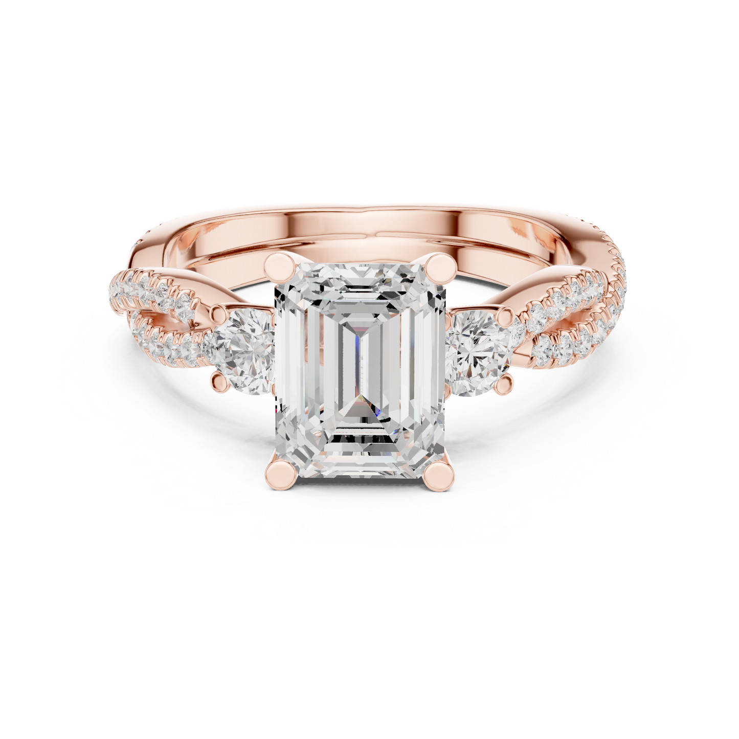 Mixed Shape Lab Grown Diamond Side Stone Ring