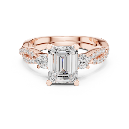 Mixed Shape Lab Grown Diamond Side Stone Ring