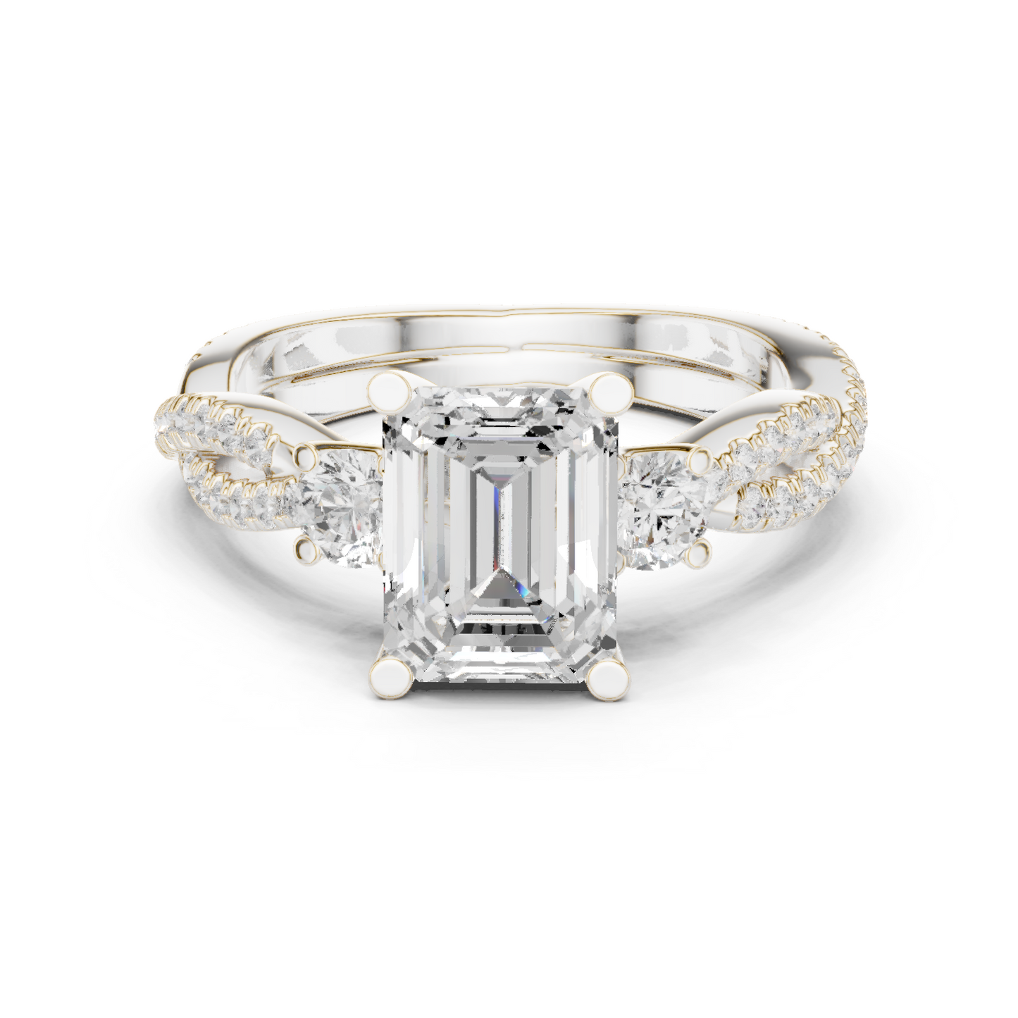 Mixed Shape Lab Grown Diamond Side Stone Ring