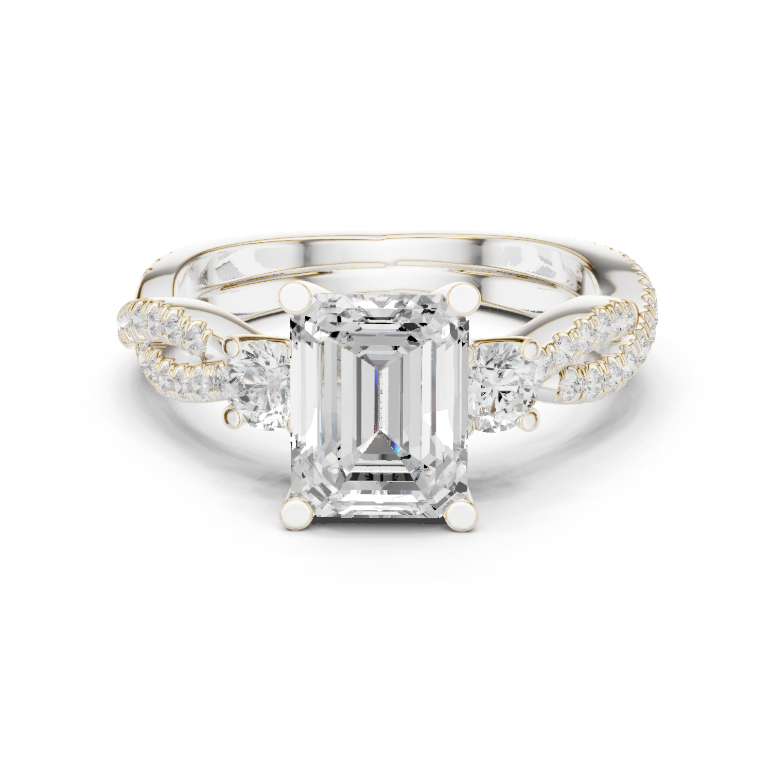 Mixed Shape Lab Grown Diamond Side Stone Ring