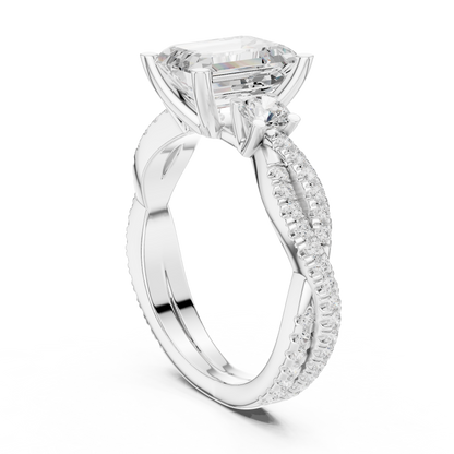 Mixed Shape Lab Grown Diamond Side Stone Ring