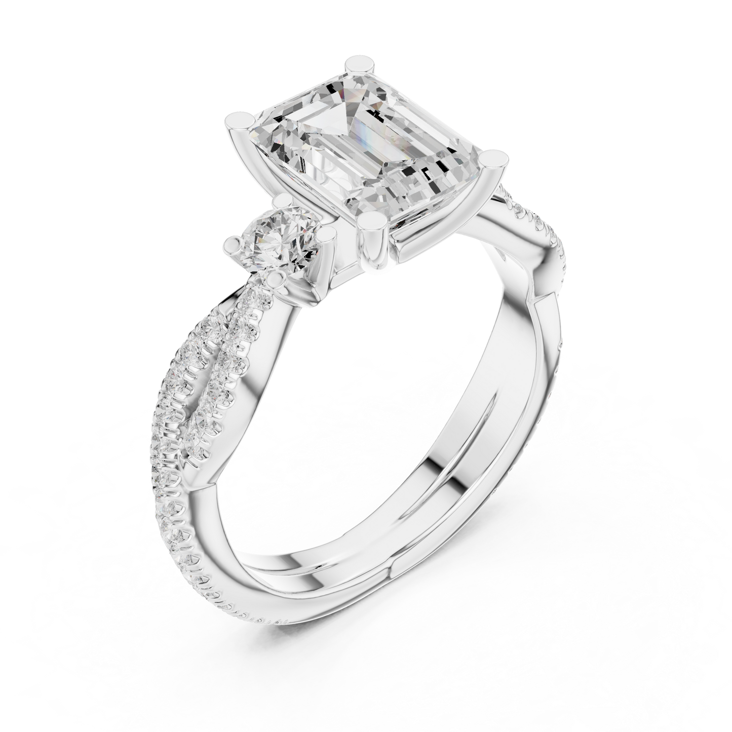 Mixed Shape Lab Grown Diamond Side Stone Ring