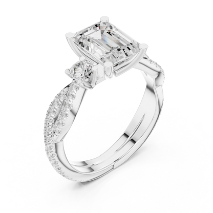 Mixed Shape Lab Grown Diamond Side Stone Ring