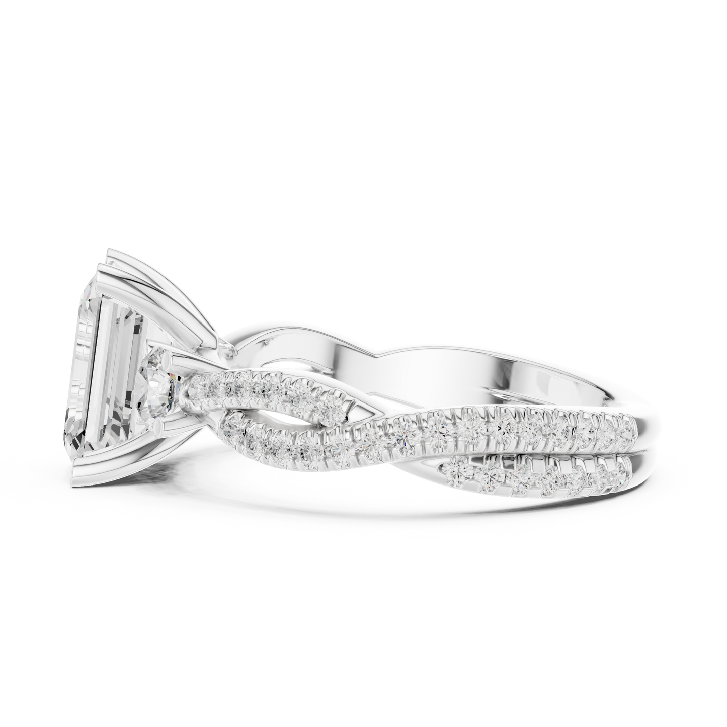 Mixed Shape Lab Grown Diamond Side Stone Ring