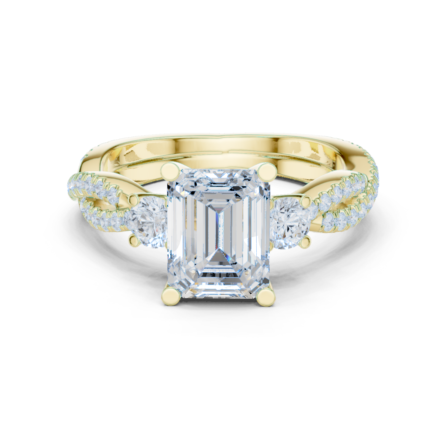 Mixed Shape Lab Grown Diamond Side Stone Ring