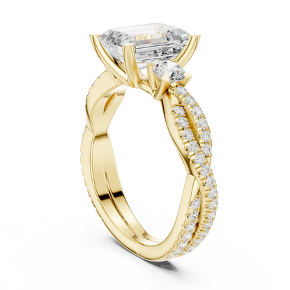 Mixed Shape Lab Grown Diamond Side Stone Ring