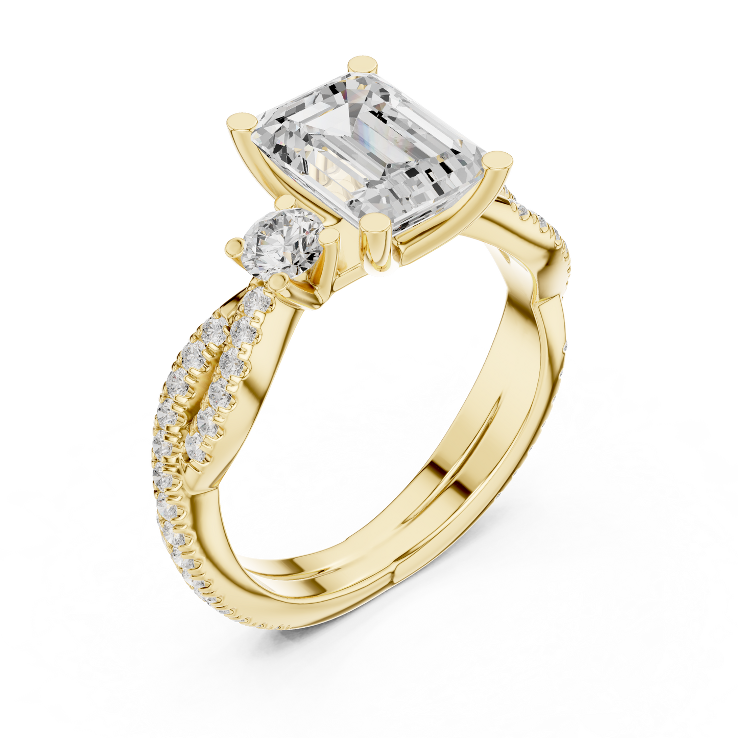 Mixed Shape Lab Grown Diamond Side Stone Ring