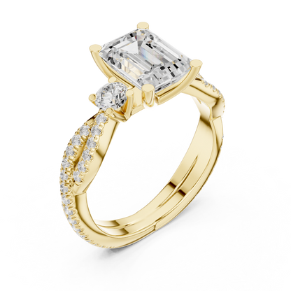 Mixed Shape Lab Grown Diamond Side Stone Ring