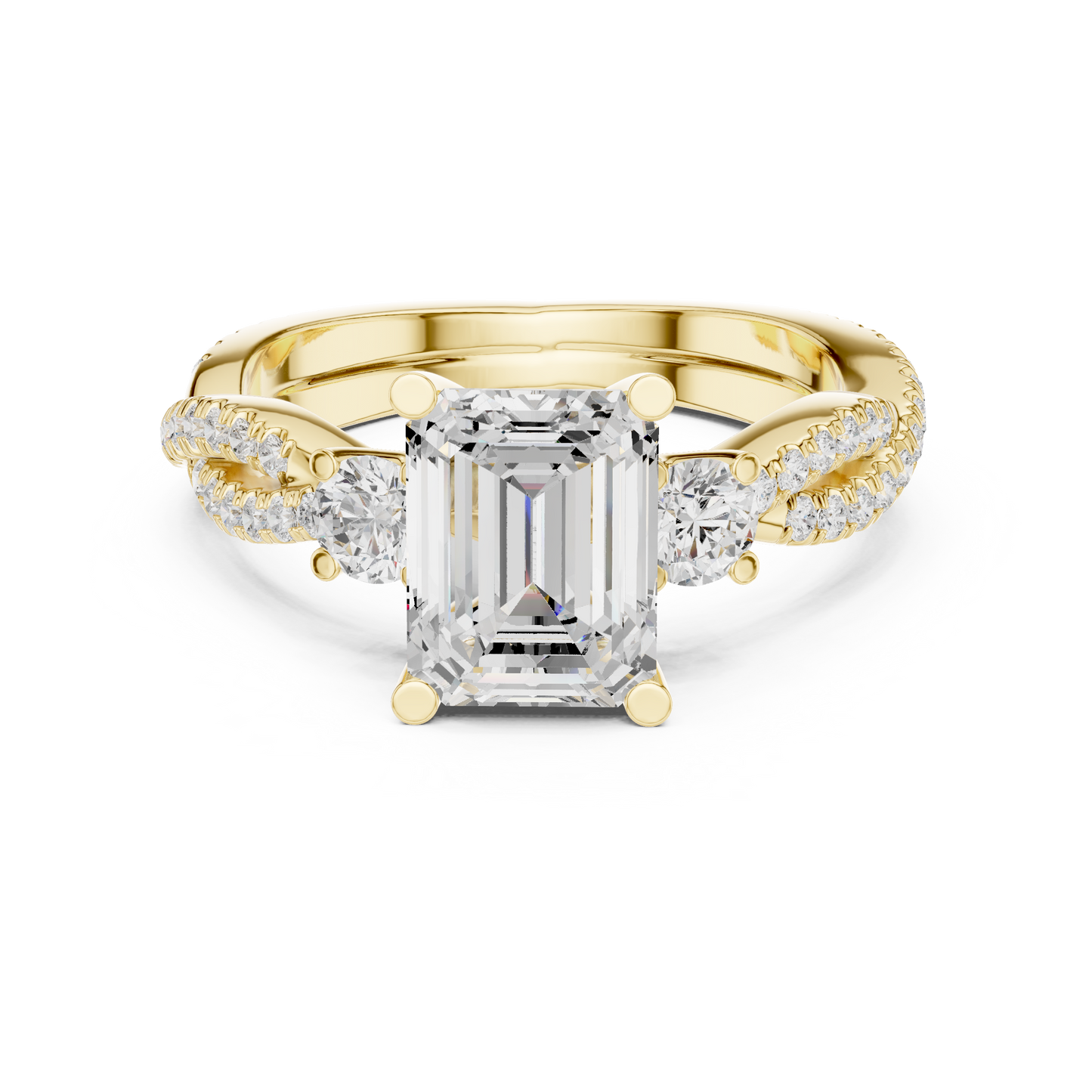 Mixed Shape Lab Grown Diamond Side Stone Ring
