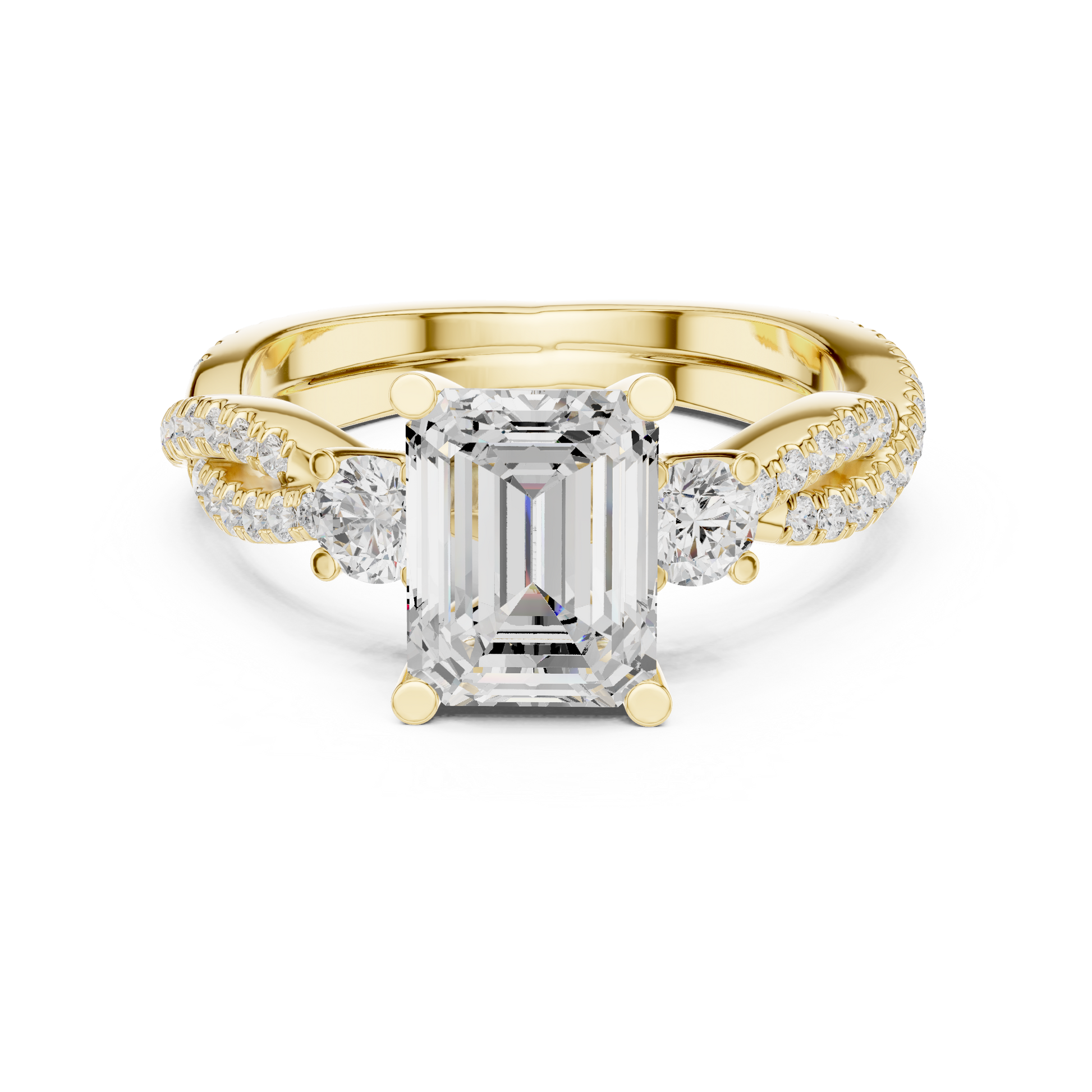 Mixed Shape Lab Grown Diamond Side Stone Ring