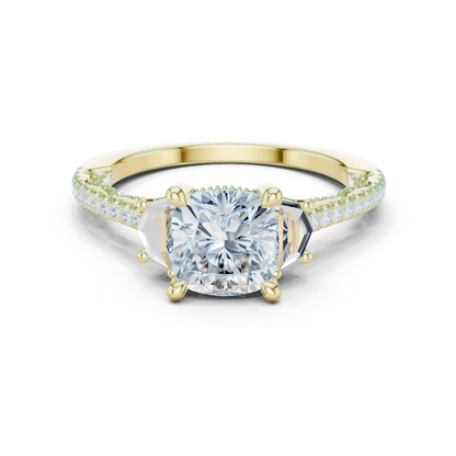 Round Side Stone Lab Grown Diamond Ring