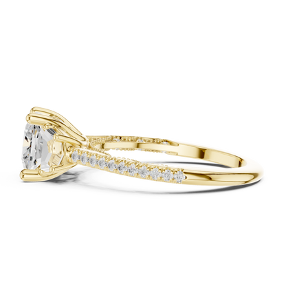 Round Side Stone Lab Grown Diamond Ring