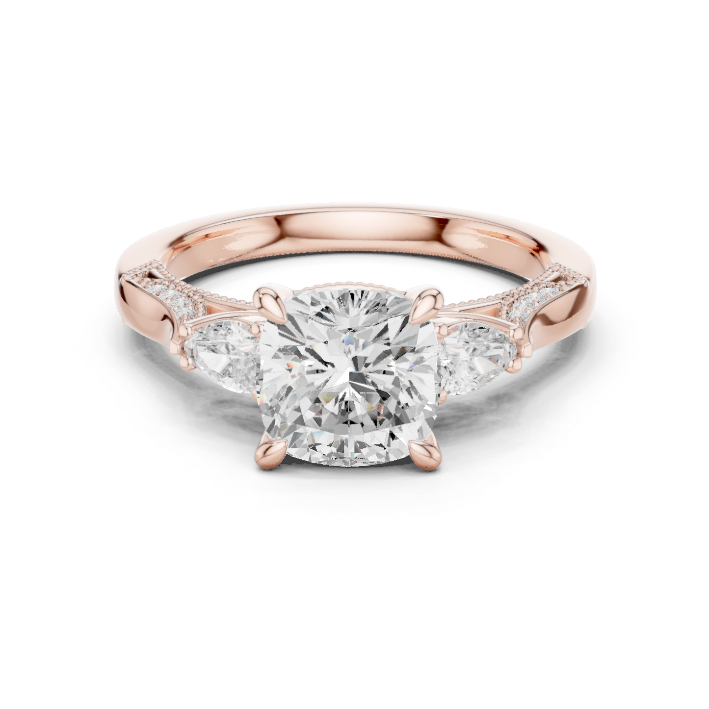 Mixed Shape Lab Grown Diamond Side Stone Ring