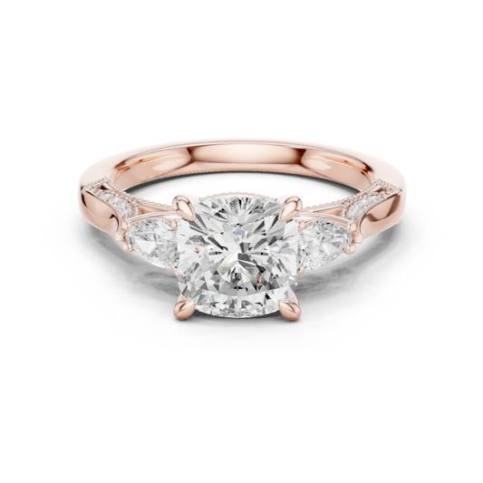 Mixed Shape Lab Grown Diamond Side Stone Ring