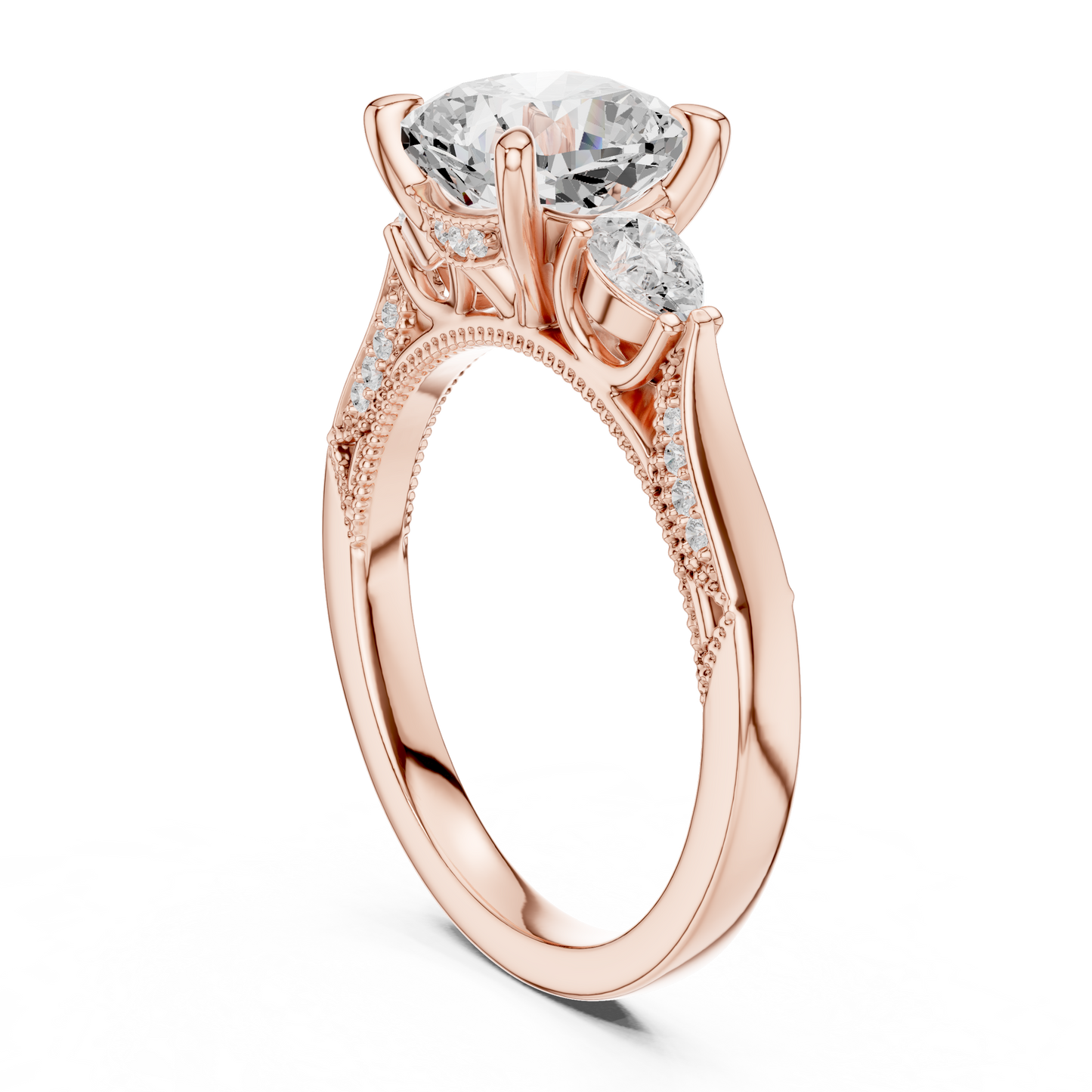 Mixed Shape Lab Grown Diamond Side Stone Ring