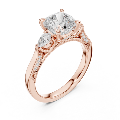 Mixed Shape Lab Grown Diamond Side Stone Ring