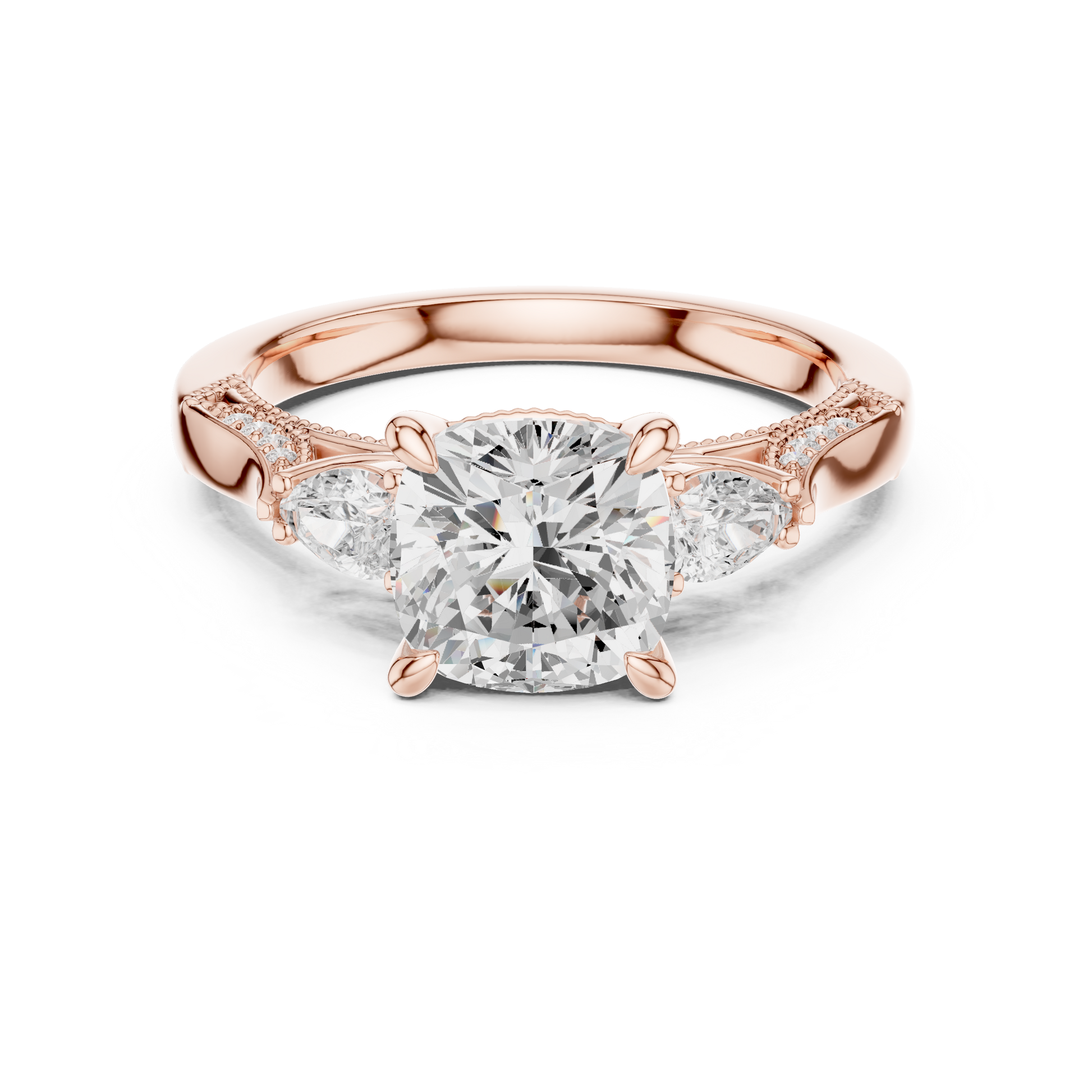 Mixed Shape Lab Grown Diamond Side Stone Ring