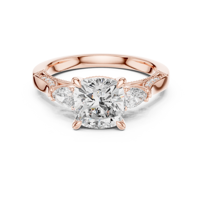 Mixed Shape Lab Grown Diamond Side Stone Ring