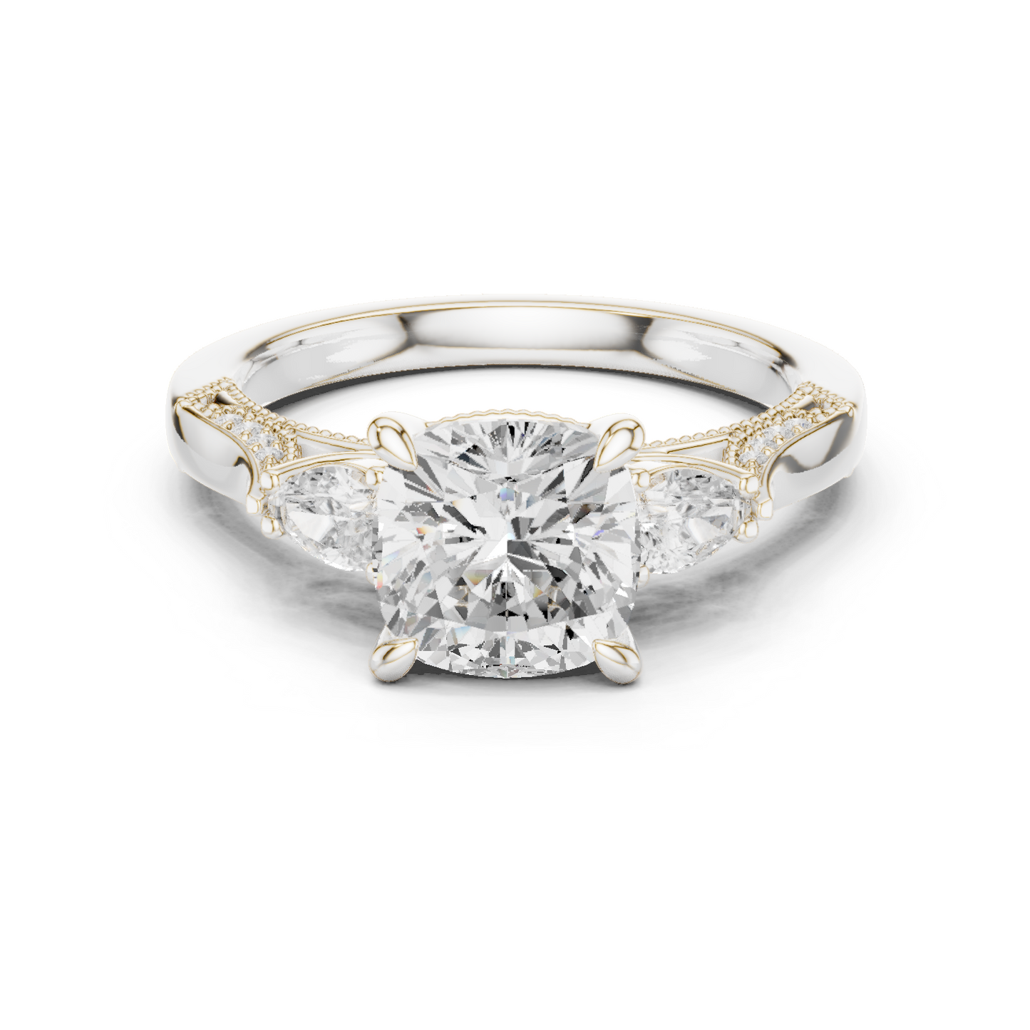 Mixed Shape Lab Grown Diamond Side Stone Ring
