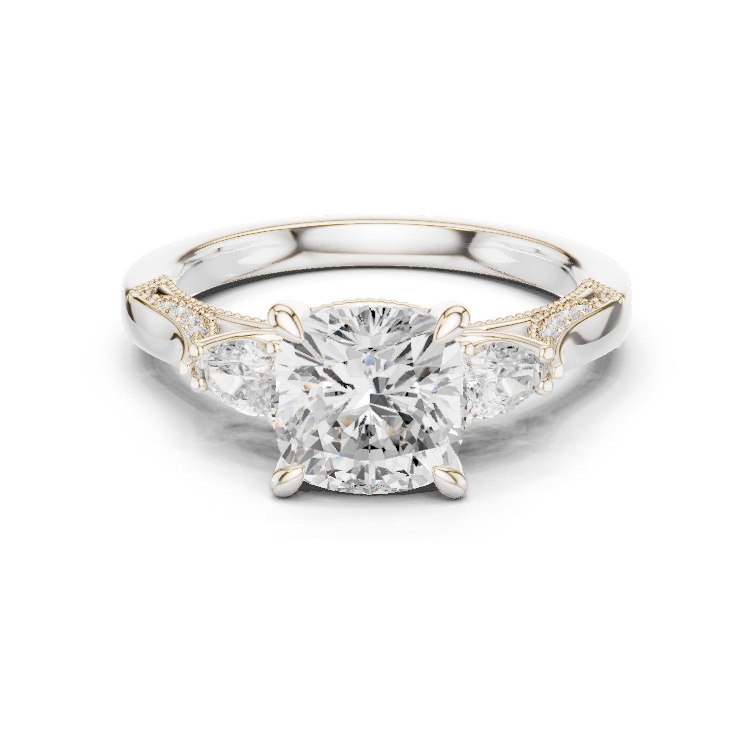 Mixed Shape Lab Grown Diamond Side Stone Ring
