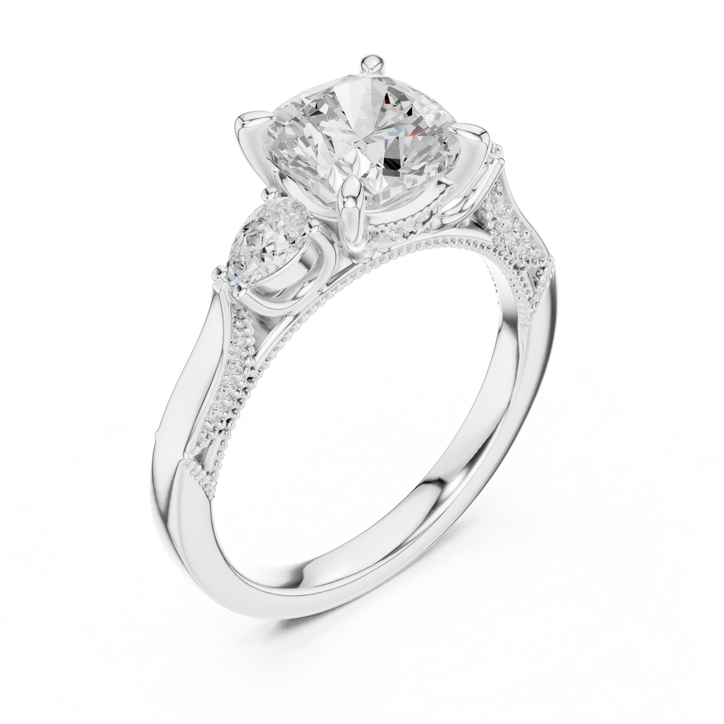 Mixed Shape Lab Grown Diamond Side Stone Ring