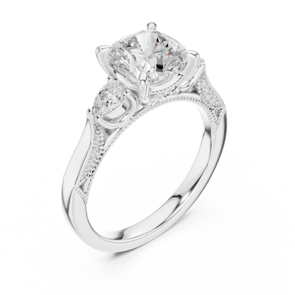 Mixed Shape Lab Grown Diamond Side Stone Ring