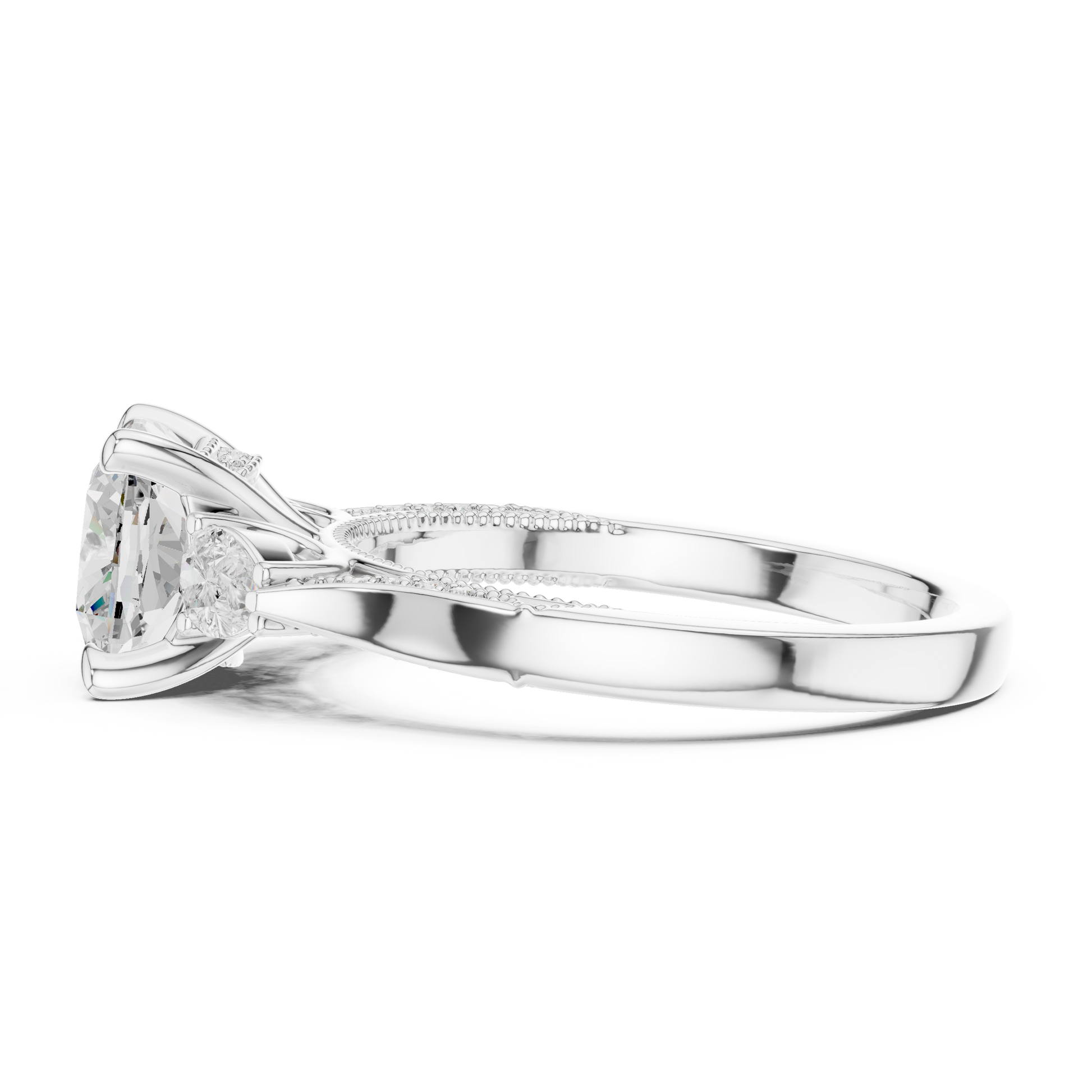 Mixed Shape Lab Grown Diamond Side Stone Ring