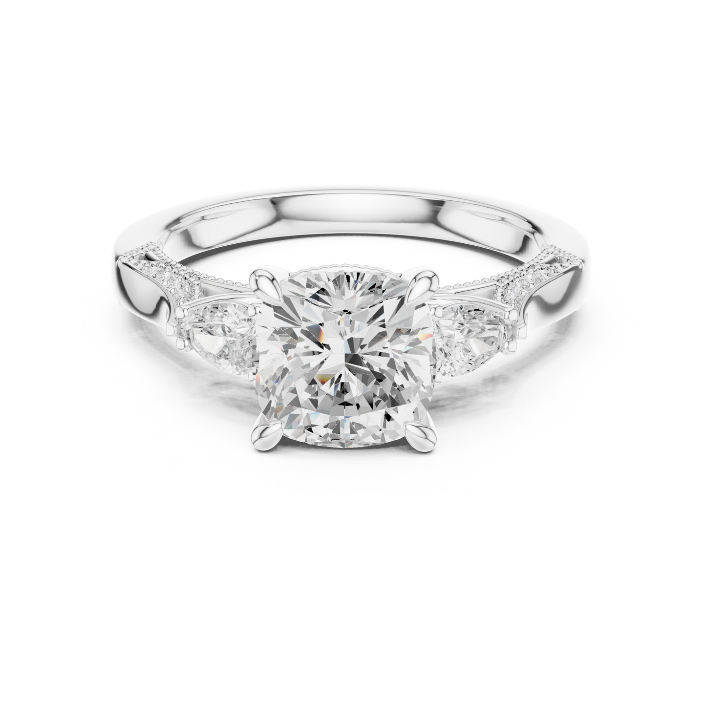 Mixed Shape Lab Grown Diamond Side Stone Ring
