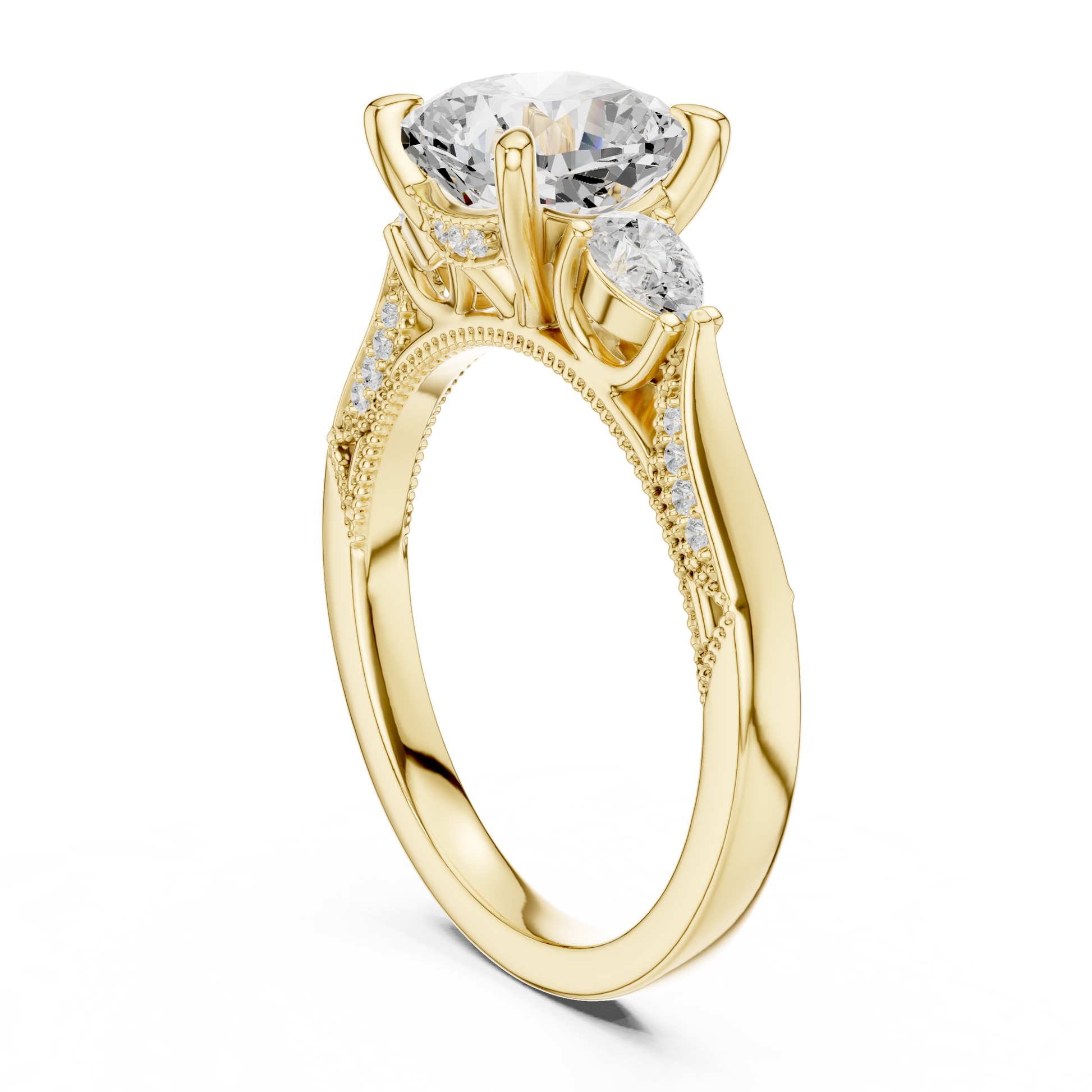 Mixed Shape Lab Grown Diamond Side Stone Ring
