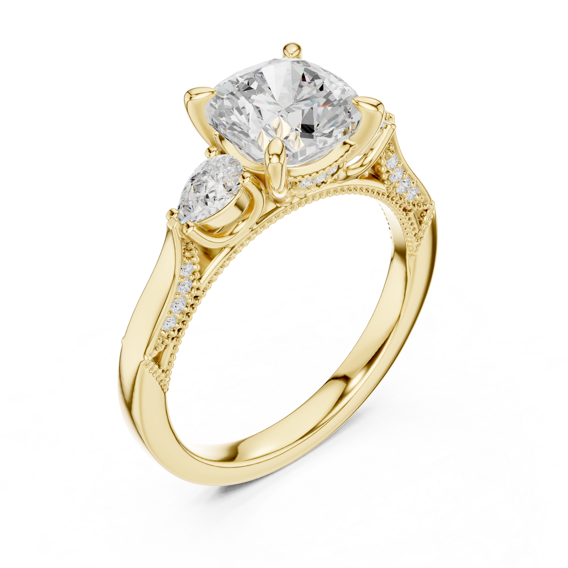 Mixed Shape Lab Grown Diamond Side Stone Ring